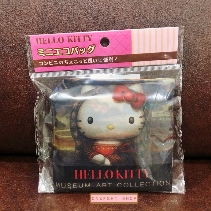 กระเป๋า Eco Bag ลาย Hello Kitty Museum Art Collection (Limited) แบบลายกรอบ พับได้ พกพาสะดวก ขนาด 42 x 26 x 18 ซม. รับน้ำหนักได้ไม่เกิน 3 กก.