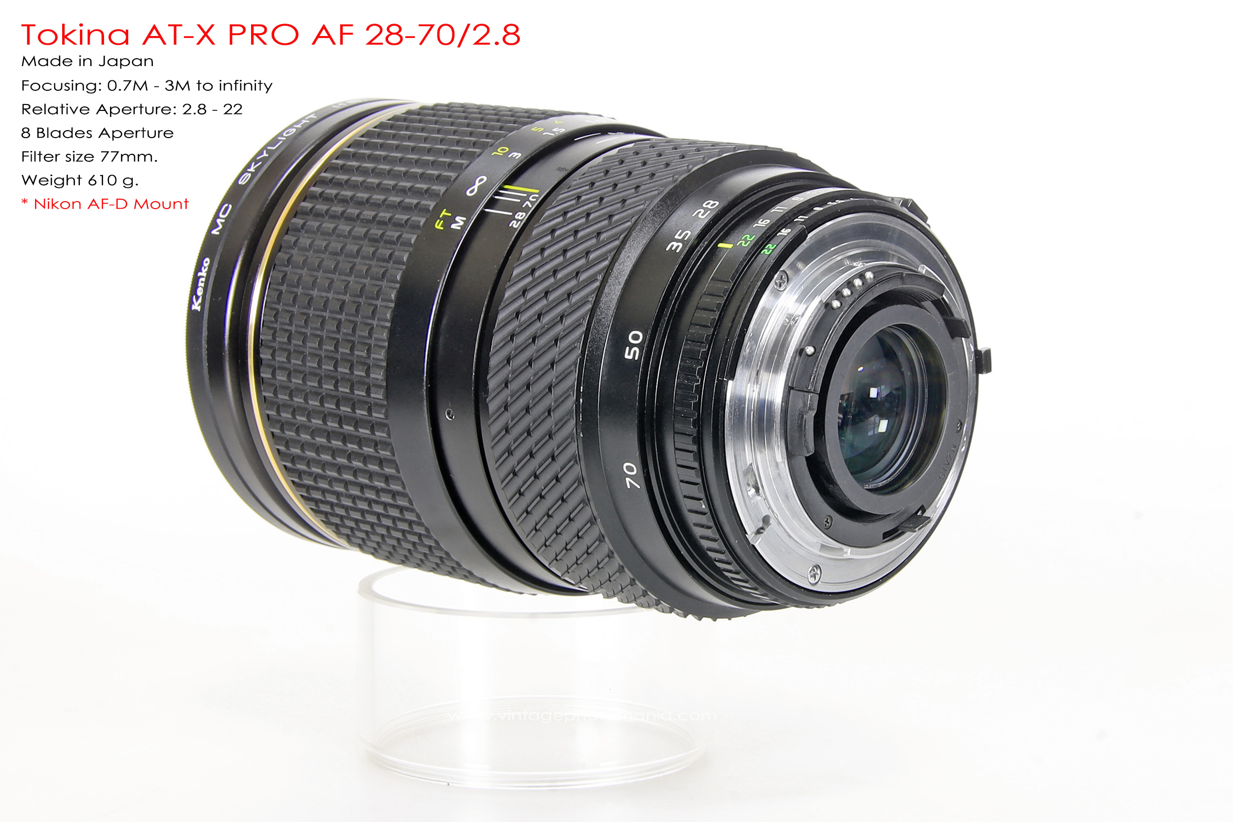 Tokina AT-X PRO AF 28-70/2.8 *Nikon AF-D Mount เลนส์ซูมเกรดโปรเอฟไม่ไหล