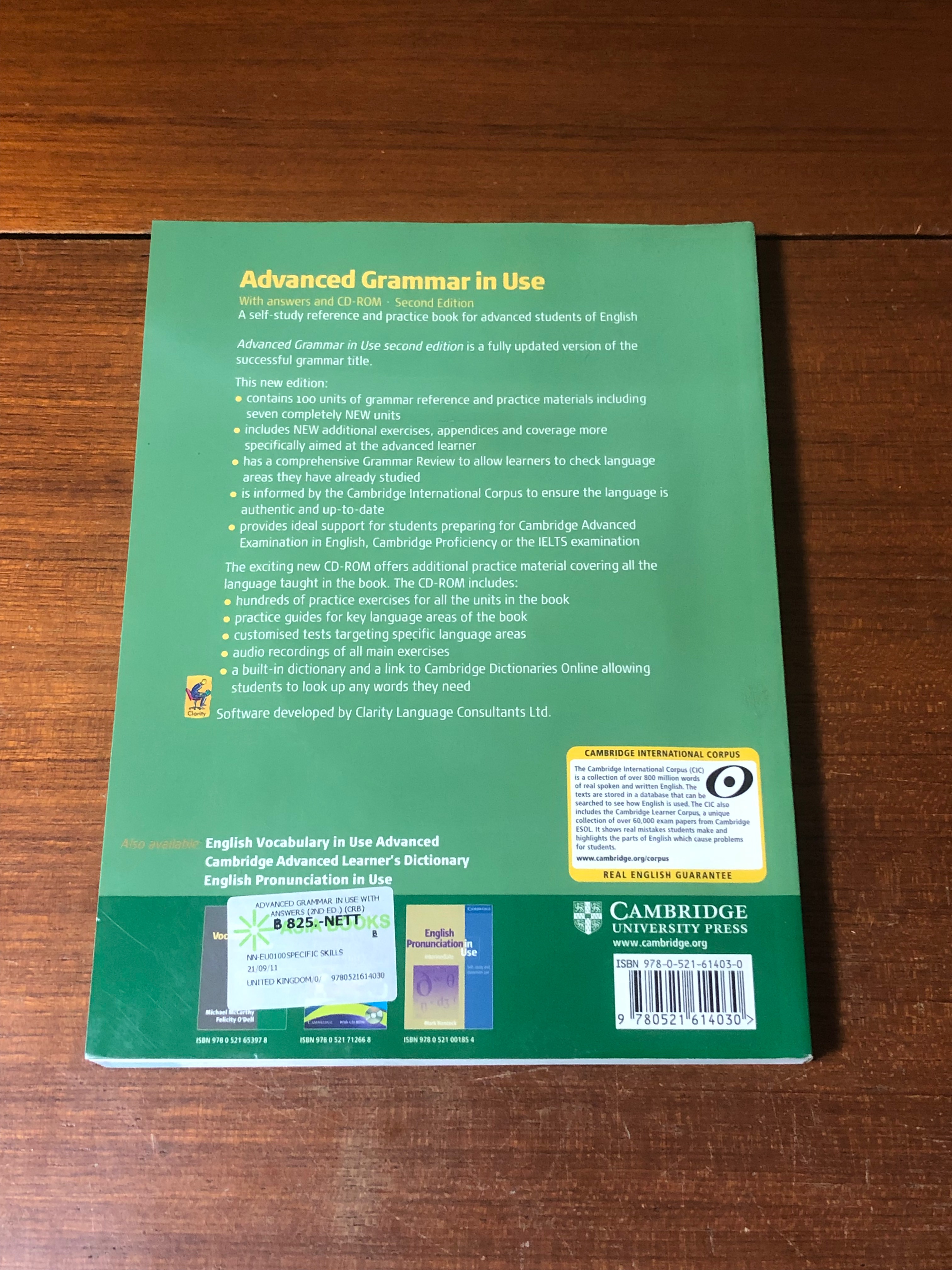 Advanced Grammar in Use with answerss and CD-ROM