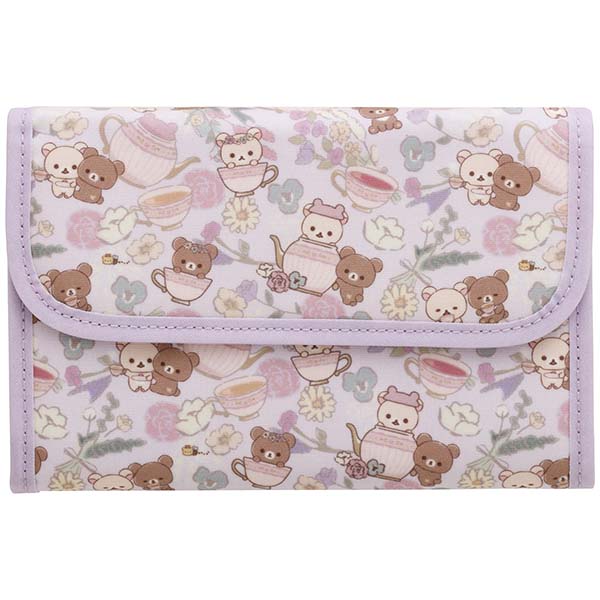 กระเป๋า Rilakkuma Korikogu's Flower Tea Time Multi Case เป็นที่ใส่บัตร ใส่เอกสาร ใส่ของเล็กน้อย ขนาด 21 x 14 x 3 ซม.