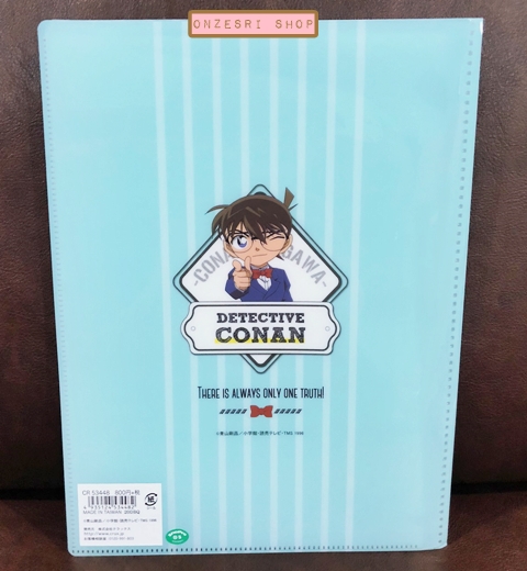 แฟ้ม A4 ลาย Detective Conan สีฟ้า ด้านในใส่เอกสารได้สองด้านซ้ายขวา เป็นแบบ pocket ใส่ได้ 10 ช่อง