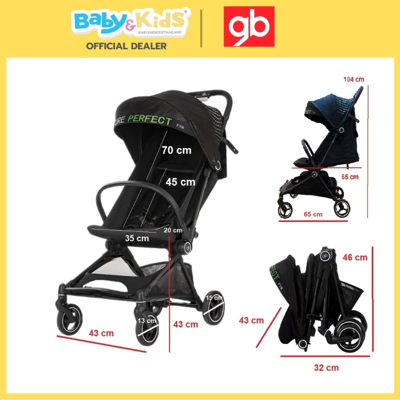 GB FYN Plus (ฟินพลัส) รถเข็นเด็ก - 4 ปี (รองรับน้ำหนักได้ 22 Kg.) Black