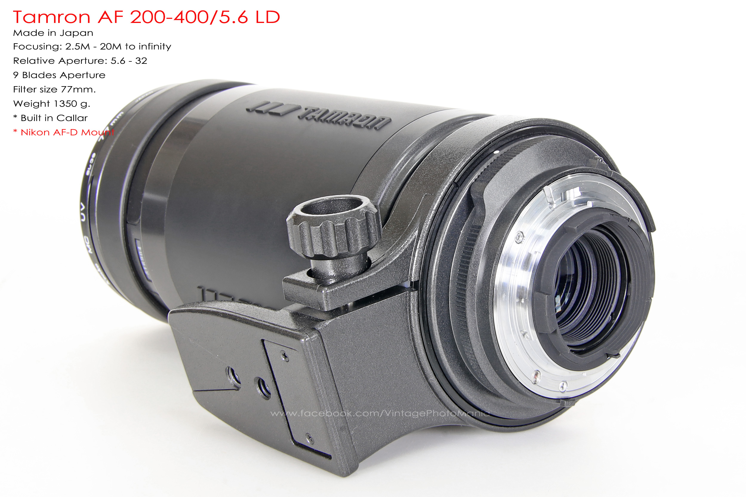 Tamron AF 200-400/5.6 LD *Nikon AF-D Mount เลนส์ซูมซูเปอร์เทเลสายถ่ายนกเอฟไม่ไหล