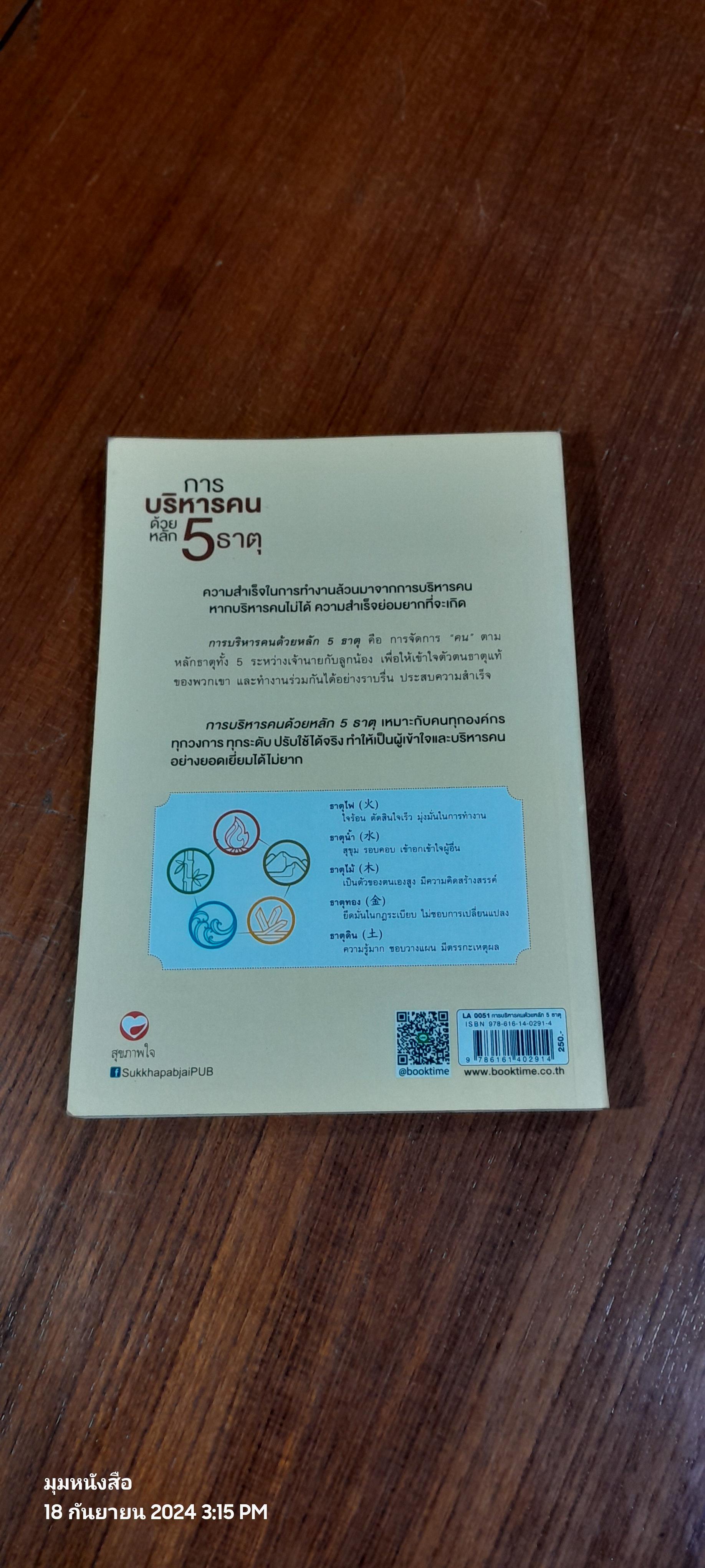 การบริหารคน ด้วยหลัก 5 ธาติ / เปี่ยมศักดิ์ คุณากรประทีป