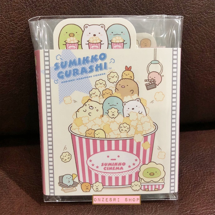 กระดาษโน้ต Memo แบบเล่ม Sumikko Gurashi Movie Theatre แบบ Popcorn ขนาด 9 x 7 x 1.8 ซม. กระดาษมี 6 ลาย รวม 120 แผ่น