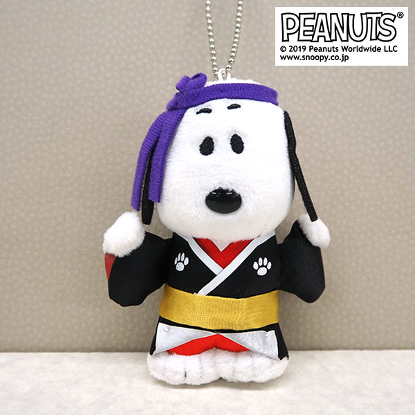 พวงกุญแจตุ๊กตา Snoopy Kabuki Limited ใส่ชุดตัวละครคาบูกิ น่ารัก หายากมาก ขนาด 11 x 8 ซม.