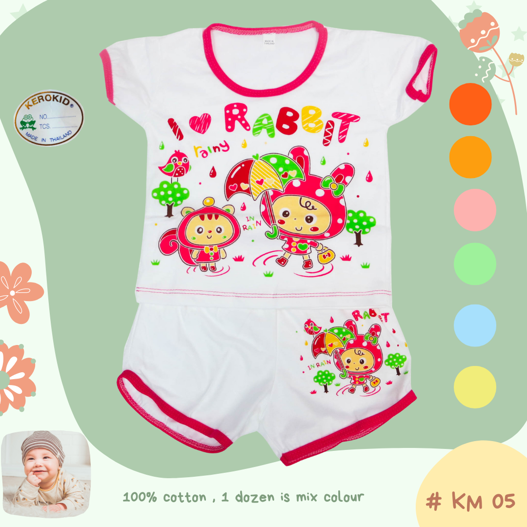Baby T-Shirt with Shorts ชุดคอกลม 100% cotton, Kero Kids