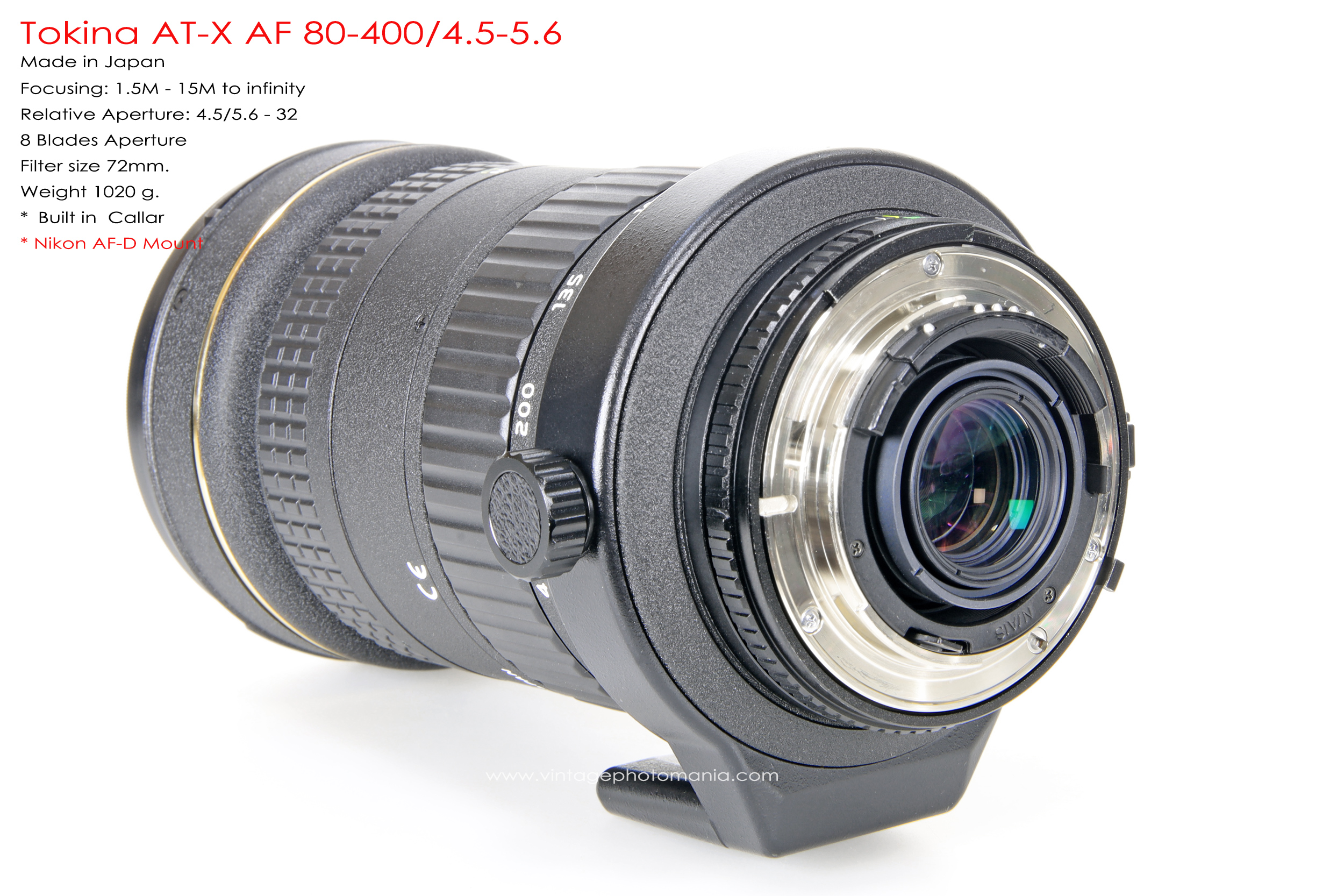 Tokina AT-X AF 80-400/4.5-5.6 *Nikon AF-D Mount เลนส์ซูมซูเปอร์เทเลสำหรับสายถ่ายไกลโดยเฉพาะ