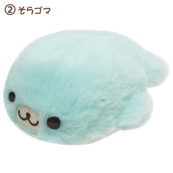 ตุ๊กตาแมวน้ำ Mamegoma at home แบบขนฟู ไซส์ S ขนาด 5.5 x 7.5 x 12 ซม. มี 2 แบบให้เลือก