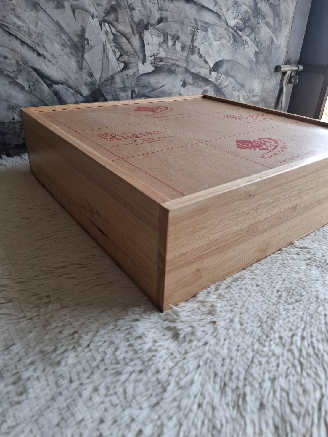 กล่องไม้ฝาสไลด์แบบมีลิ้นชัก