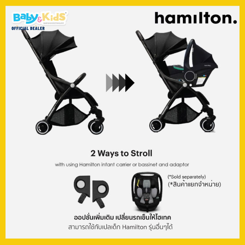 Hamilton Zeno Infant Car Seat adaptor อุปกรณ์เสริมสำหรับ คาร์ซีทรุ่น Zeno Plus ใช้ยึดกับรถเข็น Hamilton รุ่น X1 Plus