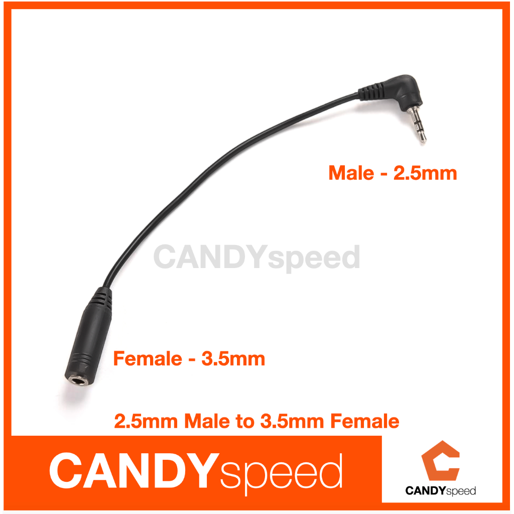 สายแปลง จาก 3.5mm เป็น 2.5mm, แจ็ค 2.5 มม. ตัวผู้ เป็น 3.5 มม. ตัวเมีย AUX TRS | by CANDYspeed