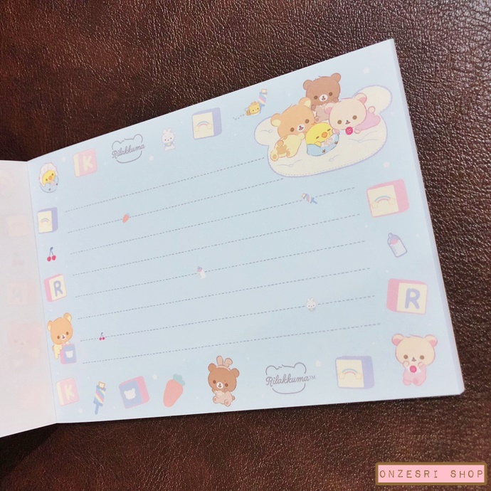 สมุดฉีก Rilakkuma Usa Usa Baby แบบลาย Milk ขนาด 14.8 x 10.5 ซม. มี 4 ลาย รวม 100 แผ่น