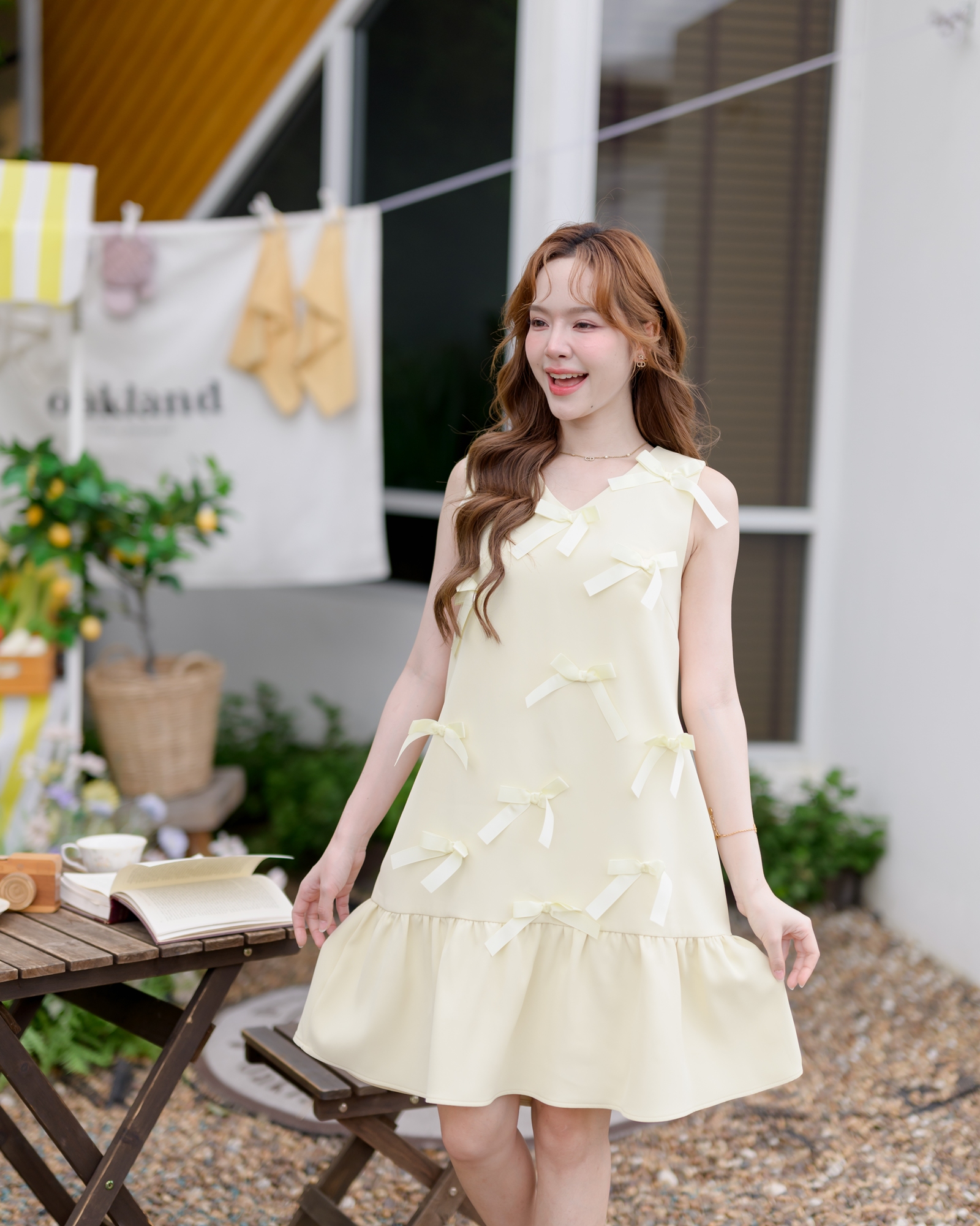Bow me softly dress : สีเหลืองอ่อน