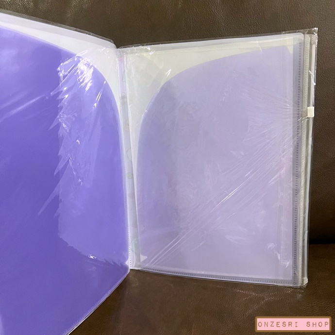 แฟ้ม A4 ลาย Sumikko Gurashi Heart สีม่วง แยกใส่เอกสารได้ 6 ช่อง + 1 ช่องซิปด้านหลัง