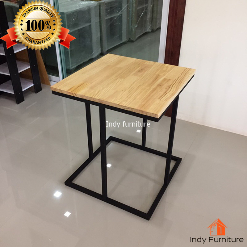 โต๊ะกลางอเนกประสงค์ รุ่น Zigma ขนาด กว้าง50.5 x ลึก50.5 xสูง59ซม.สีดำ/ลายไม้