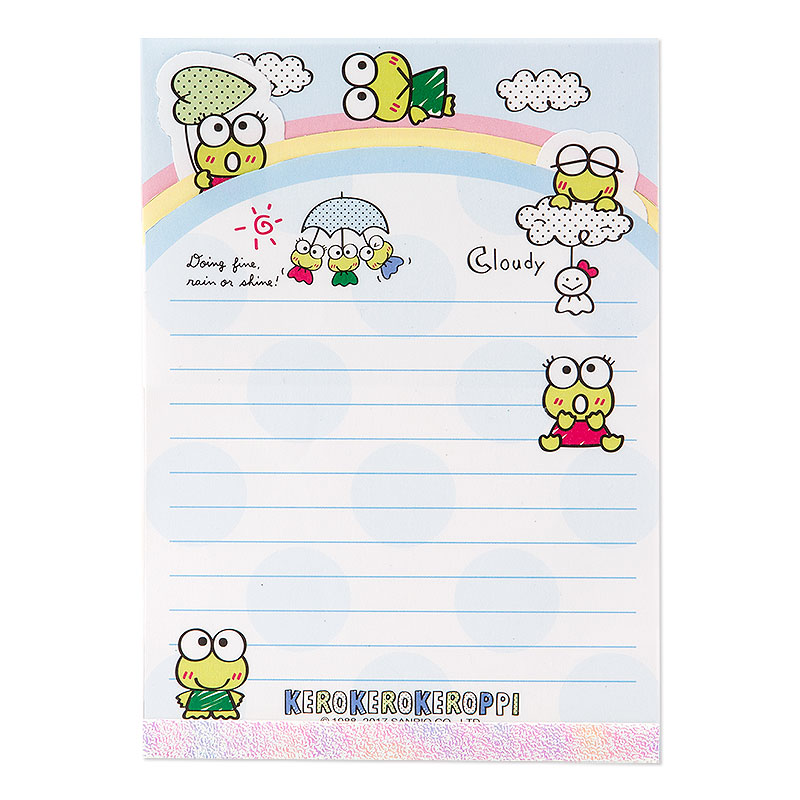 สมุดฉีก Keroppi Memo Pad ขนาด 10.5 x 14.8 x 0.6 ซม. มี 3 ลาย รวม 60 แผ่น