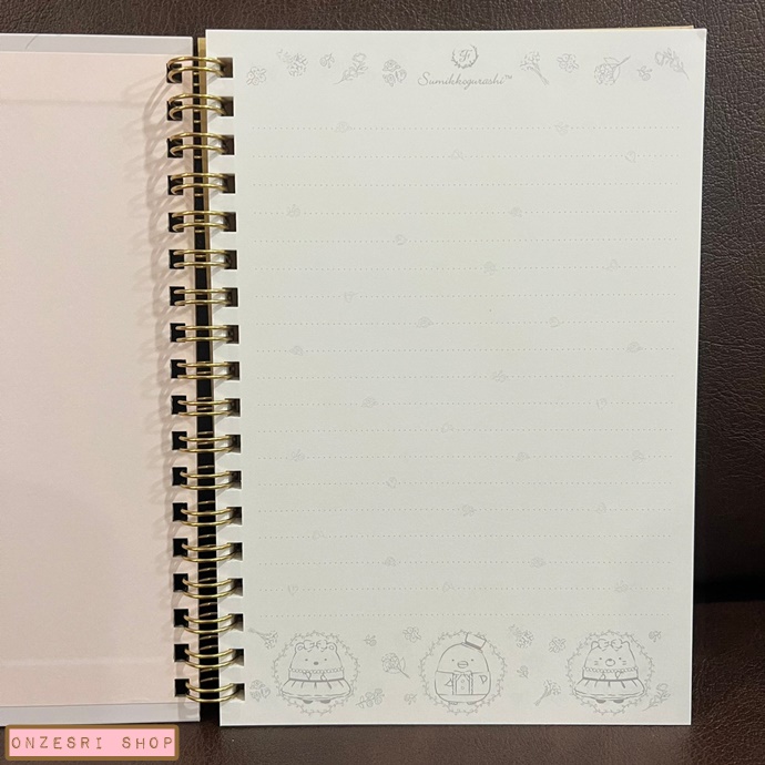 สมุดริมลวด Sumikko Gurashi Maison de FLEUR (Limited) แบบสีเทา ปกแข็ง ขนาด B6 (18 x 12.5 ซม.) 120 หน้า