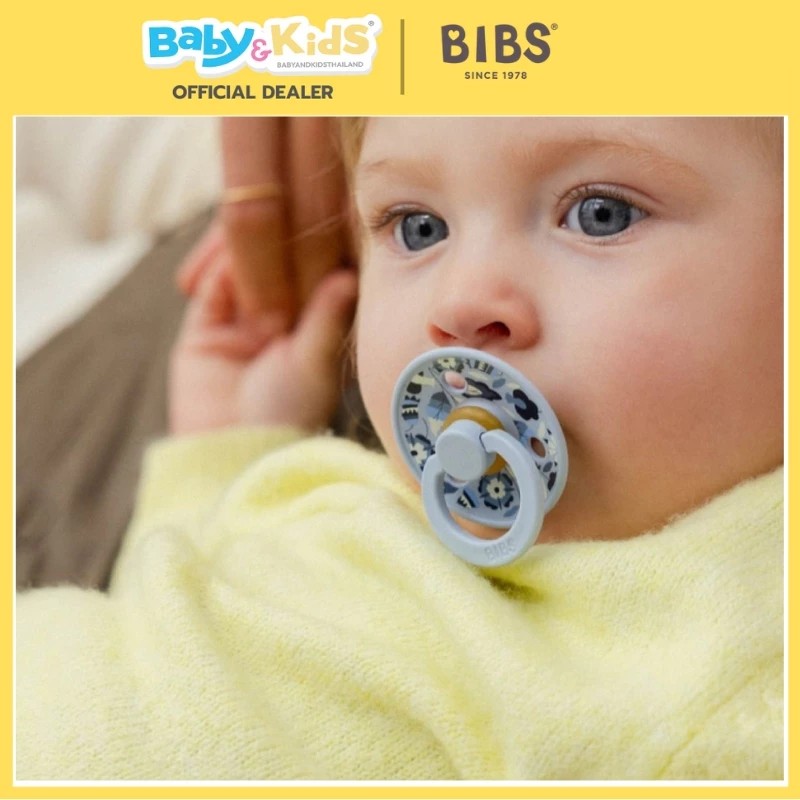 Bibs จุกหลอกทรงกลม Bibs x Liberty / 2 รุ่น Natural Rubber Colour Eloise Size 1 Ivory Mix