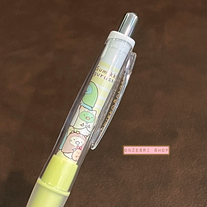 ดินสอกดเขย่าไส้ Dr.Grip ลาย Sumikko Gurashi สลับชุดกันใส่ สีเหลืองลายทาง หัว 0.5 ตรงที่จับเป็นลายน่ารัก