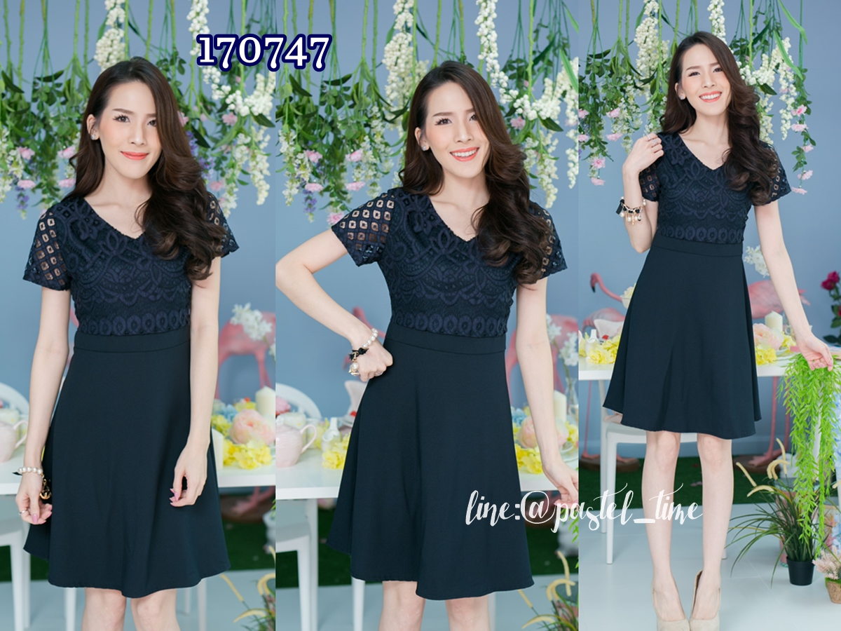 Iris Lace Navy Dress