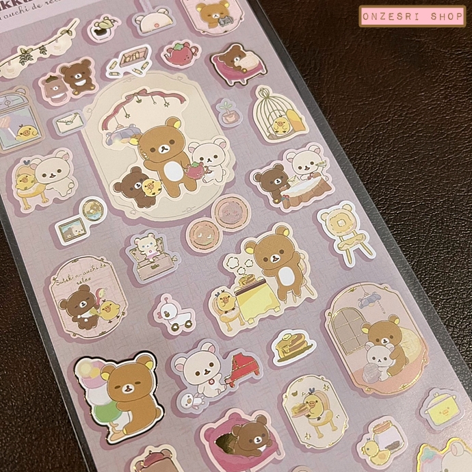 สติกเกอร์ Rilakkuma Lovely House Sticker ขนาด 20 x 9.5 ซม. มี 2 แบบให้เลือก