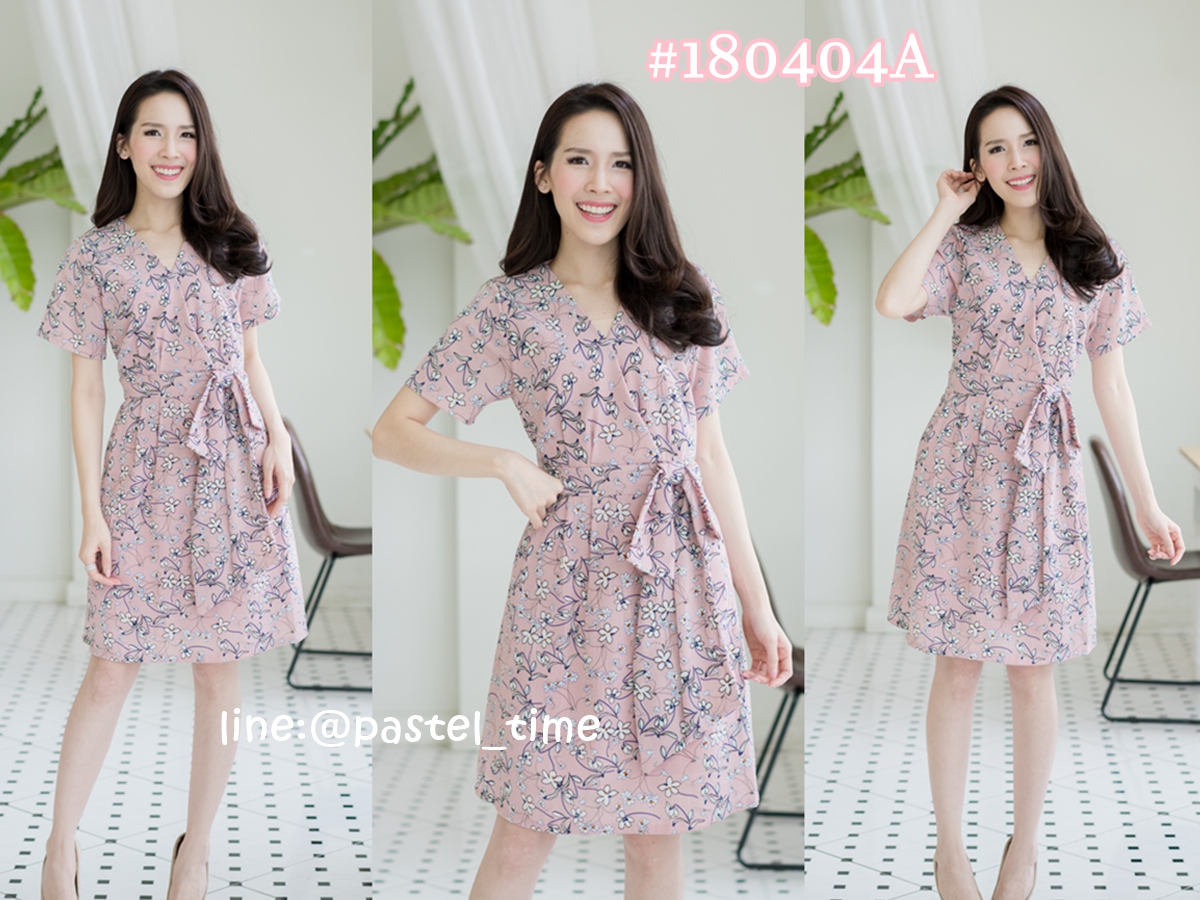 Shrubbery Blossom Dress – สีชมพู [Made by Pastel Time]