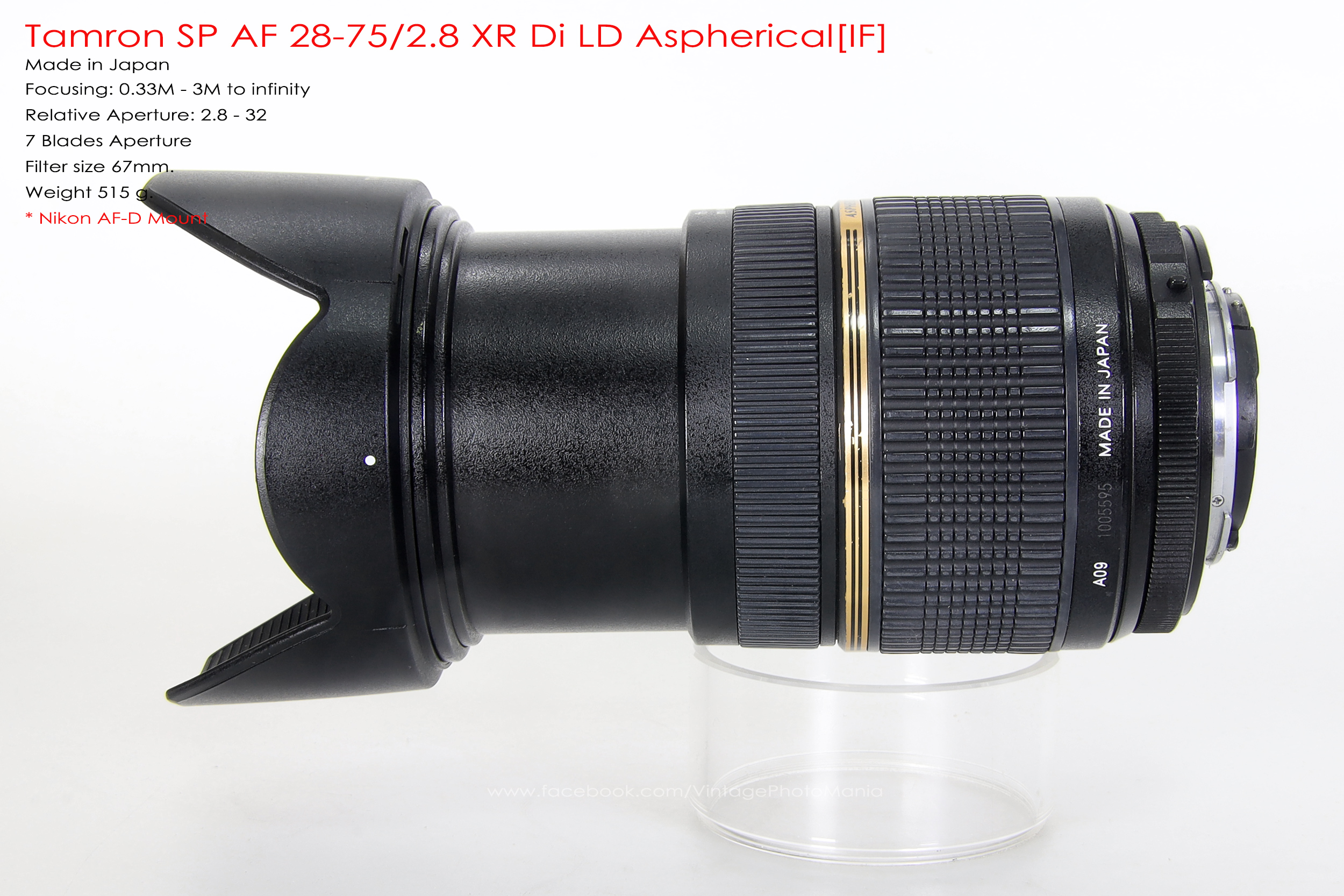 Tamron SP AF 28-75/2.8 XR Di LD Aspherical[IF]*Nikon AF-D Mount
