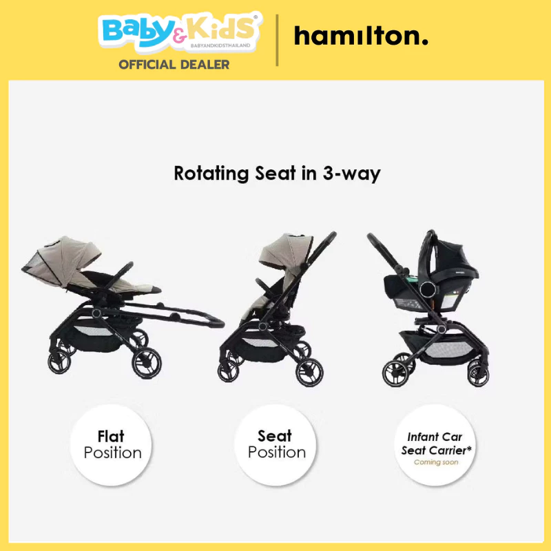 Hamilton รถเข็นเด็ก รุ่น T1 แรกเกิด-4 ขวบ ระบบพับอัตโนมัติ Magicfold – พับและกางได้ด้วยมือเดียว Black