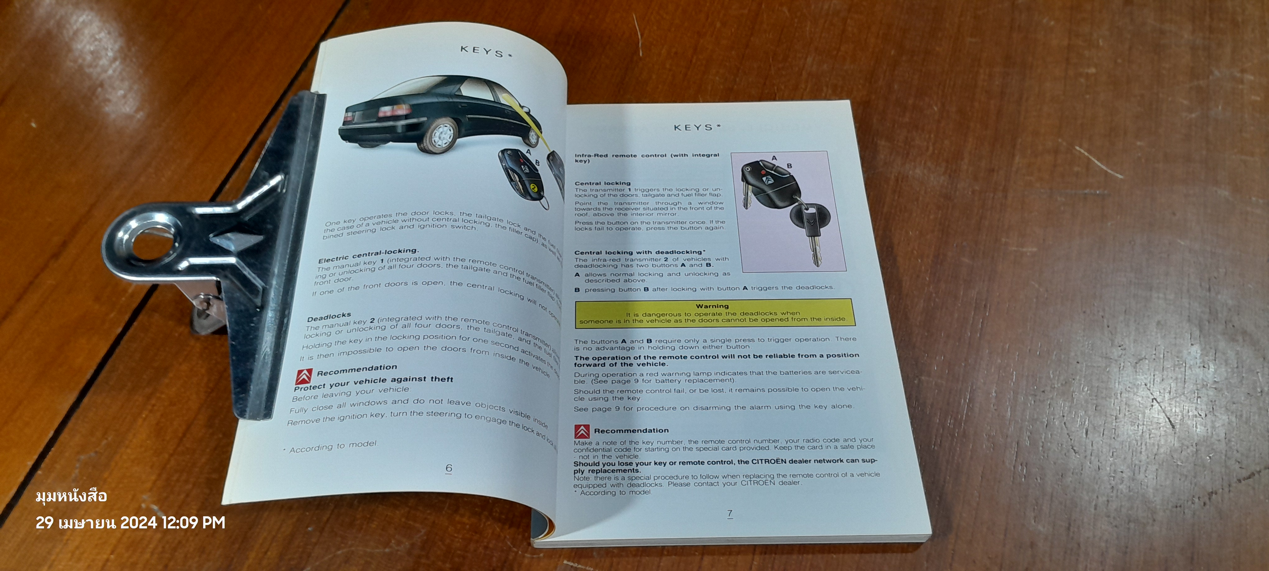 CITROEN XANTIA OWNER' S HANDBOOK