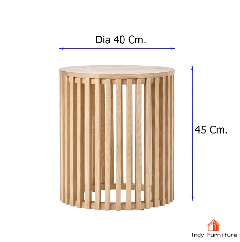 โต๊ะข้างกลม ไม้ยางพารา รุ่น Darin สีธรรมชาติ
