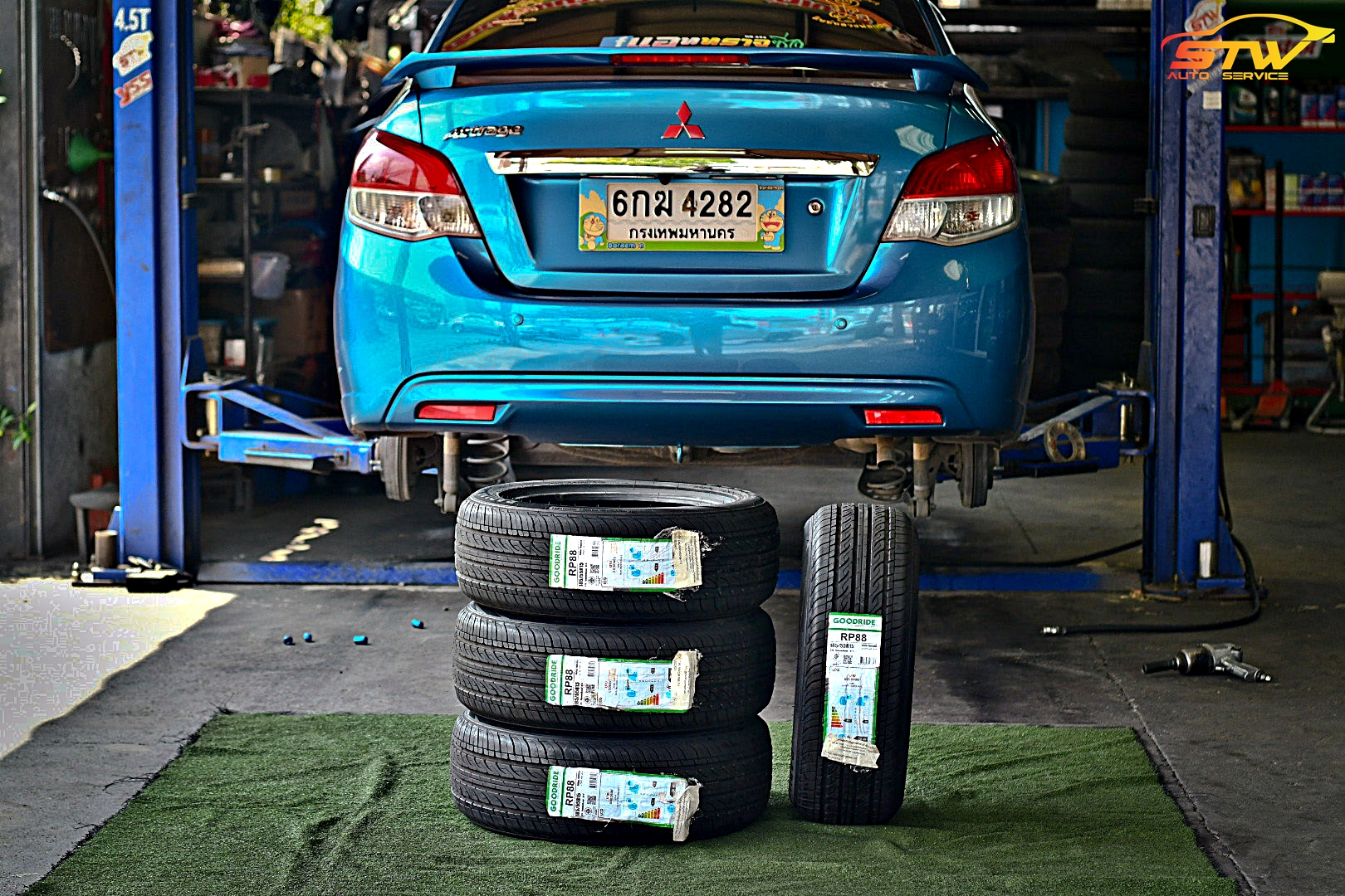 ยาง GOODRIDE RADIAL RP88 185/55R15 82V ติดตั้งใส่ MITSUBISHI ATTRAGE