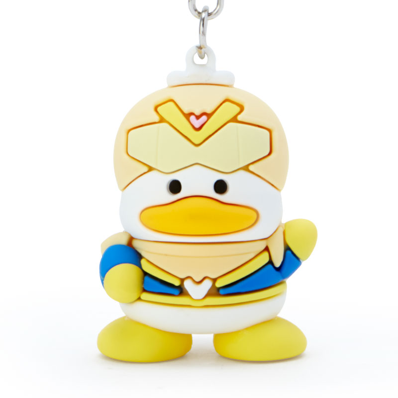 พวงกุญแจ Sanrio Hapidanbui Hero Collection แบบ Ahiru no Pekkle เป็นตัวเล็ก ๆ ทำจาก PVC ขนาด 5.3 x 3.7 x 4.1 ซม.