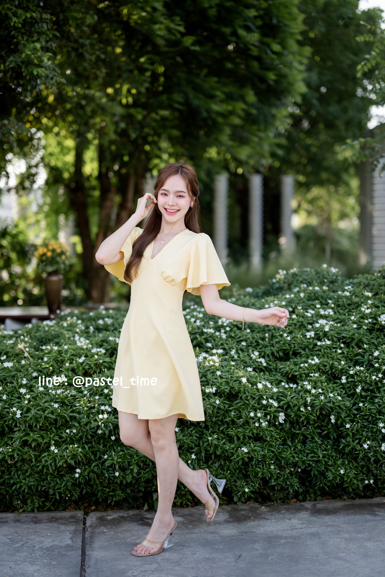 Sassy Flare Dress : สีเหลือง