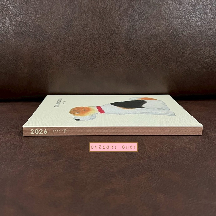 สมุด 2026 Schedule Book เล่มหนา B6 ลาย Yusuke Yonezu - Dog ปกแข็ง ขนาด 13.5 x 18.8 x 1.3 ซม. (144 หน้า) มีให้จดตั้งแต่เดือน 12/2025 - 12/2026 เป็นปฎิทินแบบ monthly & weekly