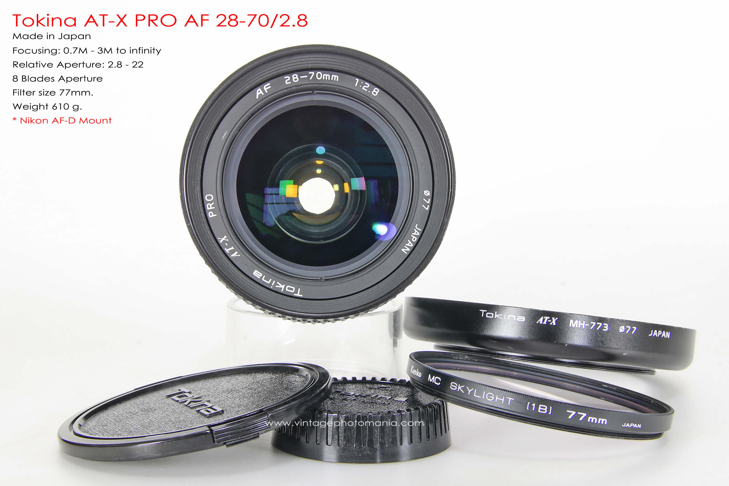 Tokina AT-X PRO AF 28-70/2.8 *Nikon AF-D Mount เลนส์ซูมเกรดโปรเอฟไม่ไหล