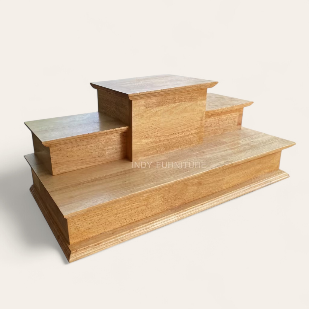 หิ้งพระ ไม้ยางพารา รุ่น HP1 สีธรรมชาติ