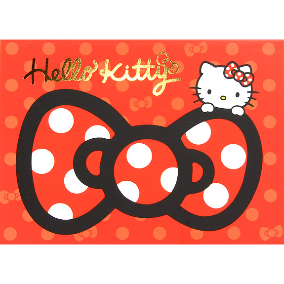 สมุดเล่มเล็ก Hello Kitty ลายโบว์สีแดง (A6) ขนาด 10 x 14.8 ซม. มี 4 ลาย รวม 100 แผ่น