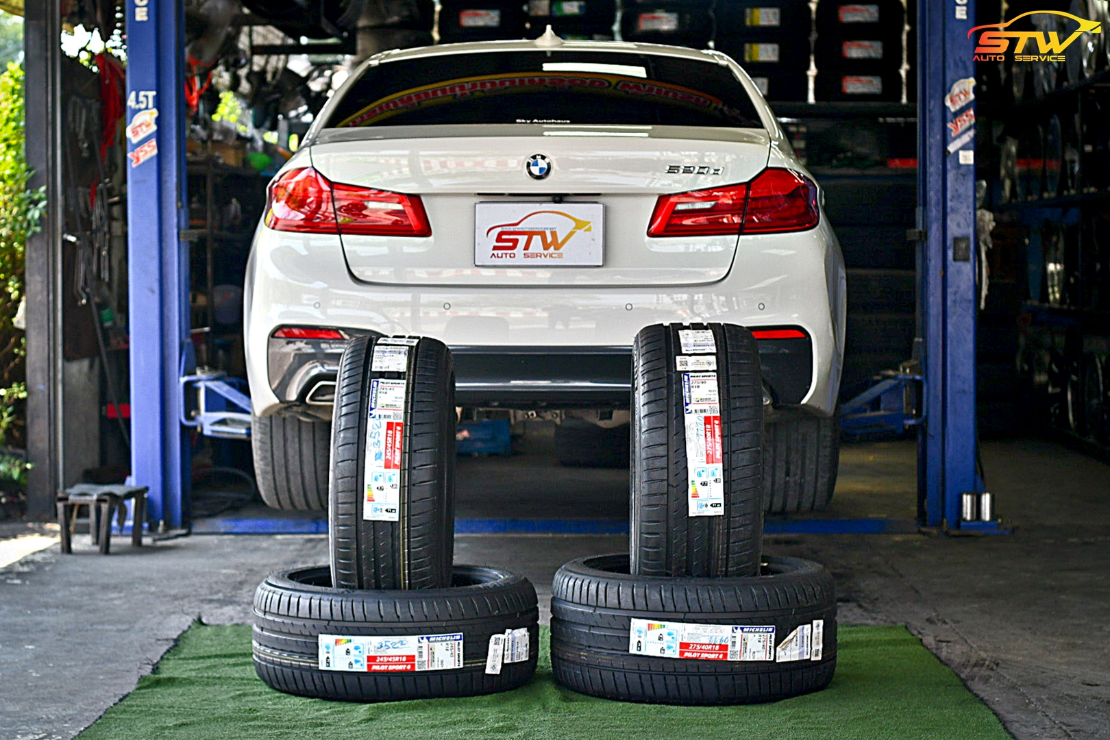 ยาง MICHELIN PILOT SPORT 4 ZP *Runflat F 245/45R18 100Y R 275/40R18 103Y ติดตั้งใส่ BMW Series 5 520d