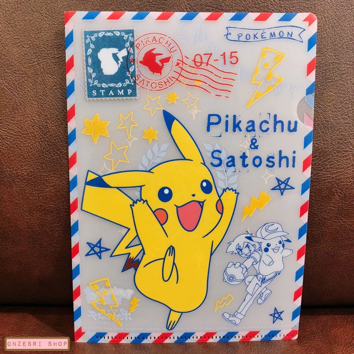 แฟ้มเล็กครึ่ง A4 ขนาด 14.5 x 20.5 ซม. Pocket Monster Mini Clear File ลายซองจดหมาย Pikachu มาพร้อมซองกระดาษใส่ลายเฉพาะ ไม่มีวางจำหน่ายทั่วไปนะคะ ต้องกดตู้ที่ญี่ปุ่นมาค่ะ
