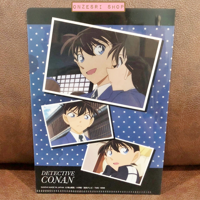แฟ้มเล็กขนาด A5 ขนาด 14.5 x 20.5 ซม. Detective Conan Art Series Mini Clear File ลาย Shinichi Kudo มาพร้อมซองกระดาษใส่ลายเฉพาะ ไม่มีวางจำหน่ายทั่วไปนะคะ ต้องกดตู้ที่ญี่ปุ่นมาค่ะ