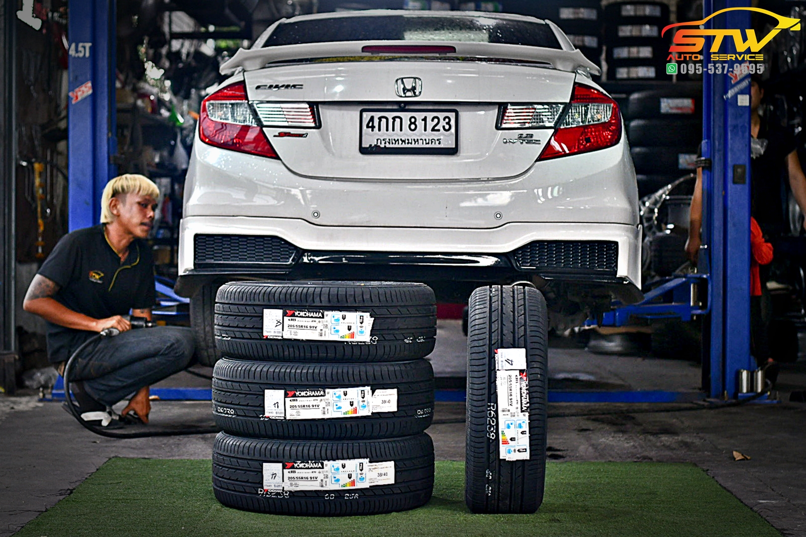 เปลี่ยนยาง HONDA CIVIC FB YOKOHAMA ADVAN dB E70 205/55R16 91V
