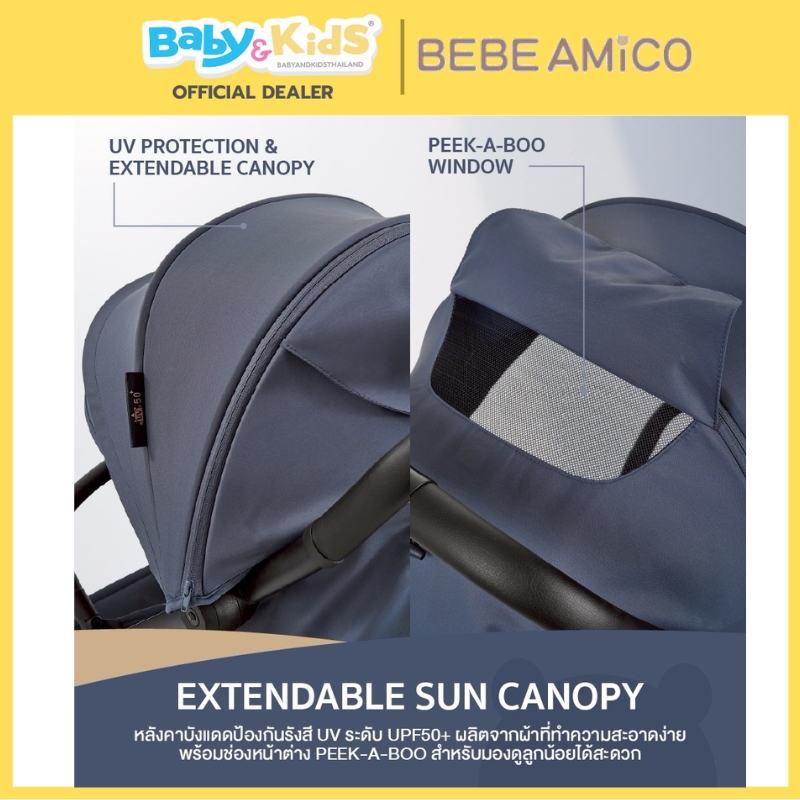 Bebe Amico รุ่น Luca รถเข็นเด็กแรกเกิดพรีเมียมจากอิตาลี Black
