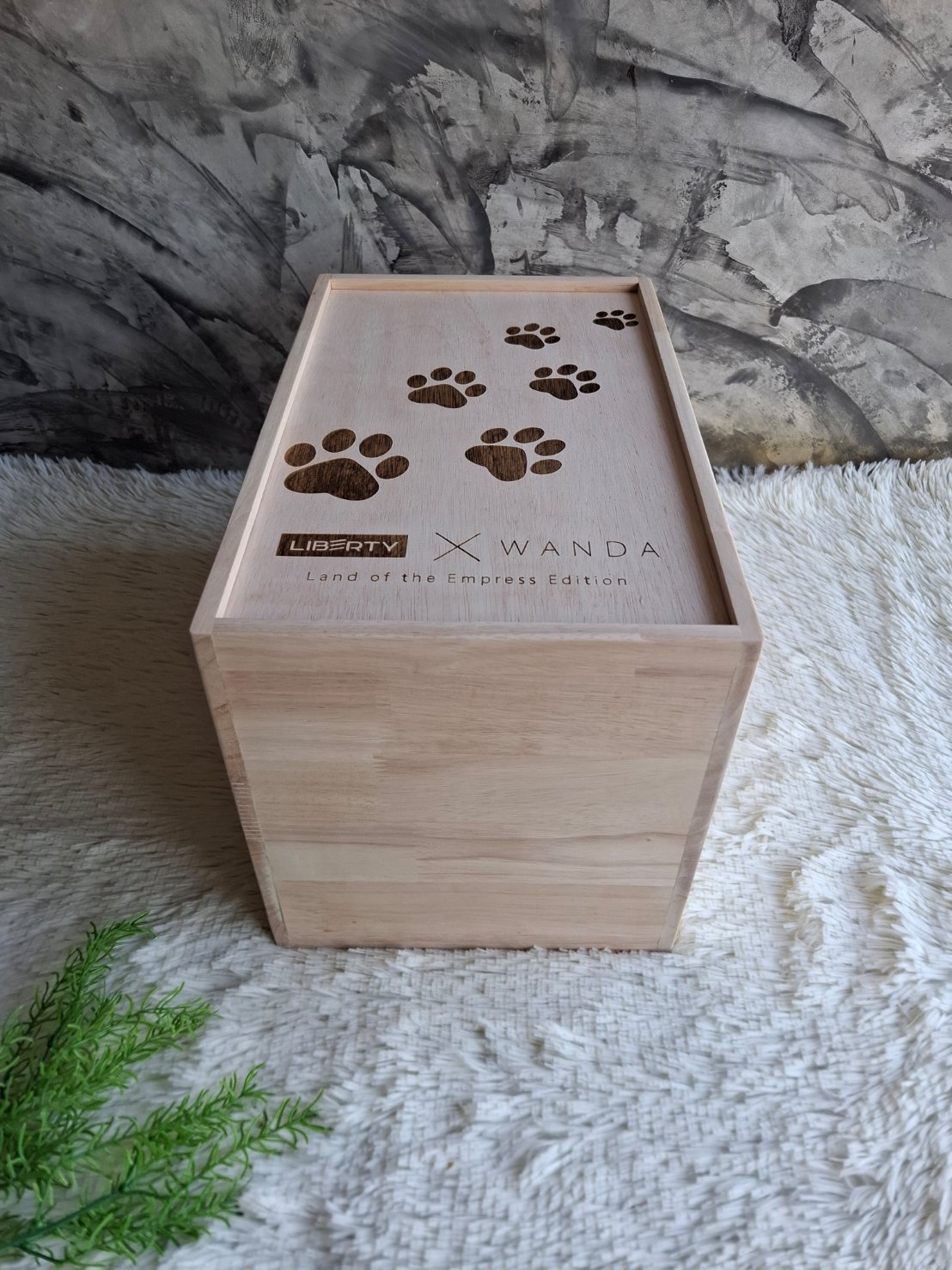 กล่องไม้ยางพาราฝาสไลด์