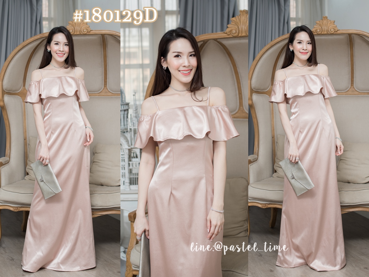 Nista Maxi Dress – Rose gold : สีทองอมชมพู