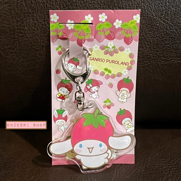 พวงกุญแจ Cinnamoroll Strawberry จาก Sanrio Puroland (Limited) ขนาด 7 x 5.5 ซม. ทำจากอะคริลิค