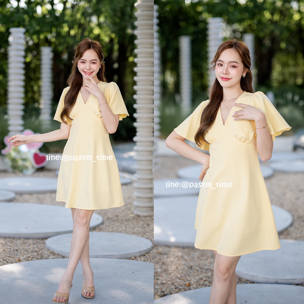 Sassy Flare Dress : สีเหลือง