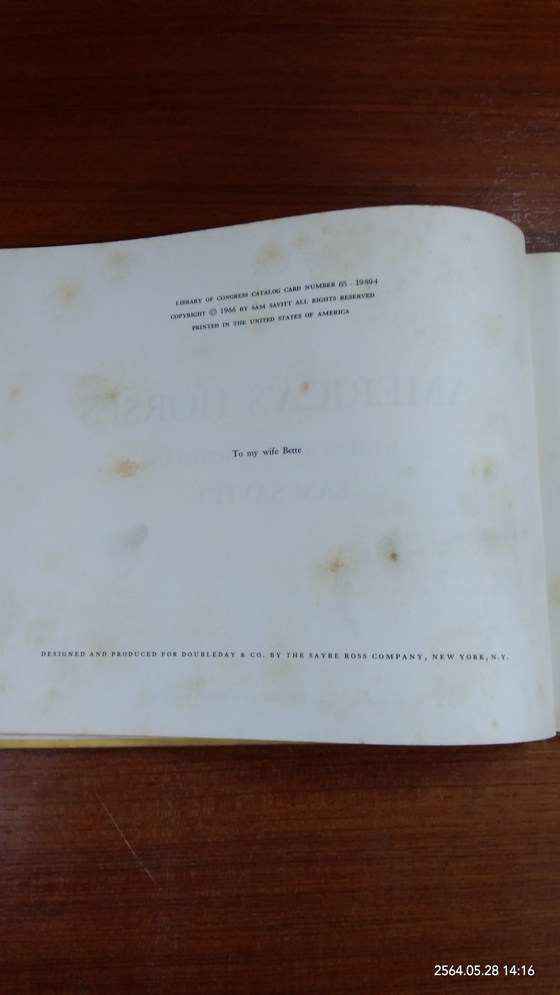 AMERICA'S HORSES / SAM SAVITT