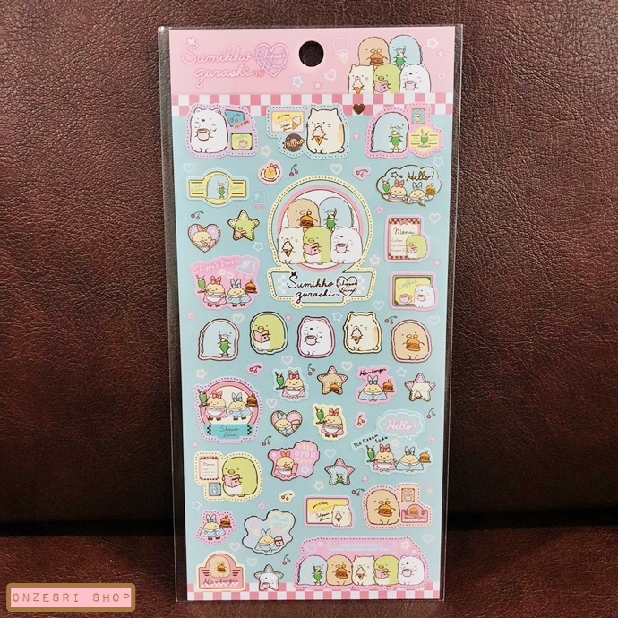 Sticker ลาย Sumikko Gurashi Shippo's Diner แบบสีฟ้า ขนาด 20 x 9.5 ซม.