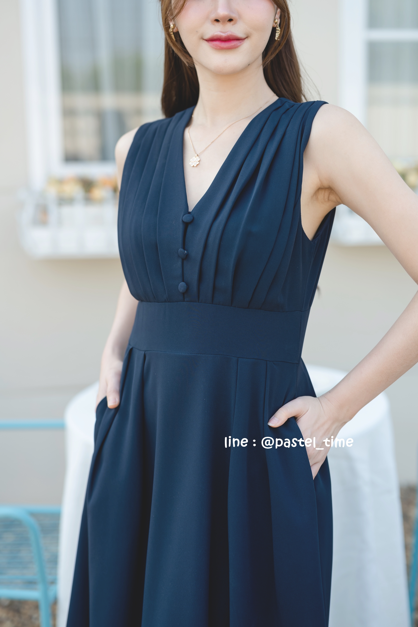 Aubrey Midi Dress : สีกรม **มีแต่XL**